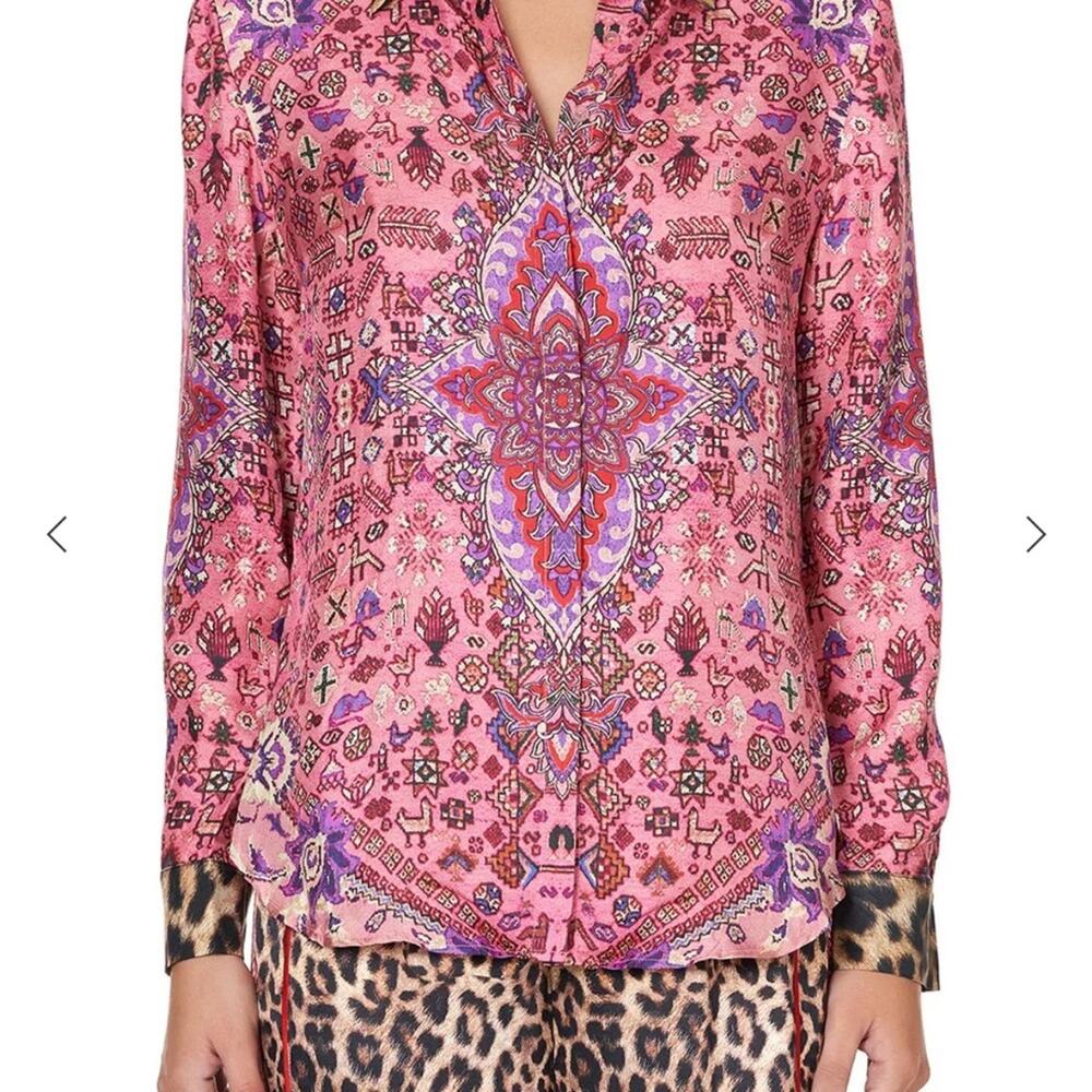 Camilla Slim Fit Long Sleeve ShirtLotus Lovers Size L #0005